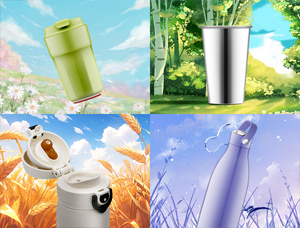 How do e-commerce platforms package and market thermos cups? -----E-commerce platform
