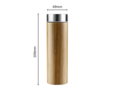 环保型天然竹水瓶带滤茶器不锈钢保温瓶