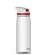 Plastic sports drinking water bottle with srtaw